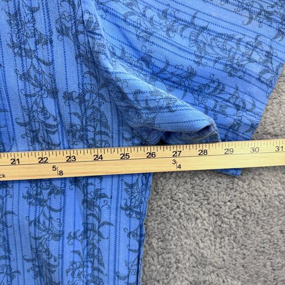 Linea Dome Men's Blue Button-Up Short Sleeve Shirt XXL Floral Casual Vintage - Picture 5 of 10